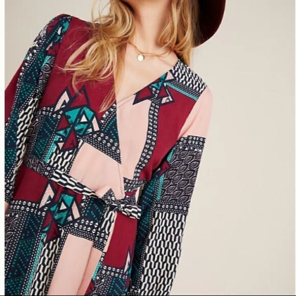 NWT New Anthropologie Virginia Wrap Maxi Dress Petite XSP - Picture 5 of 14